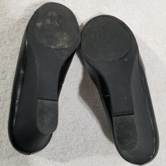 Ralph Lauren black wedge heels with metal buckle - Picture 6 of 7